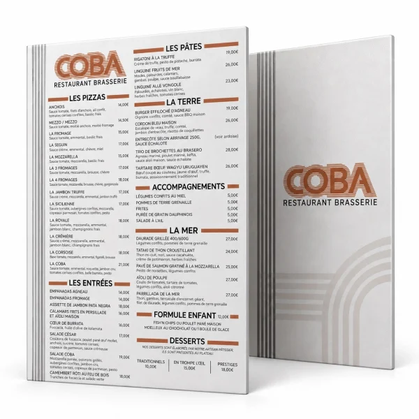 neo simplicio modele imprime menu planche recto verso